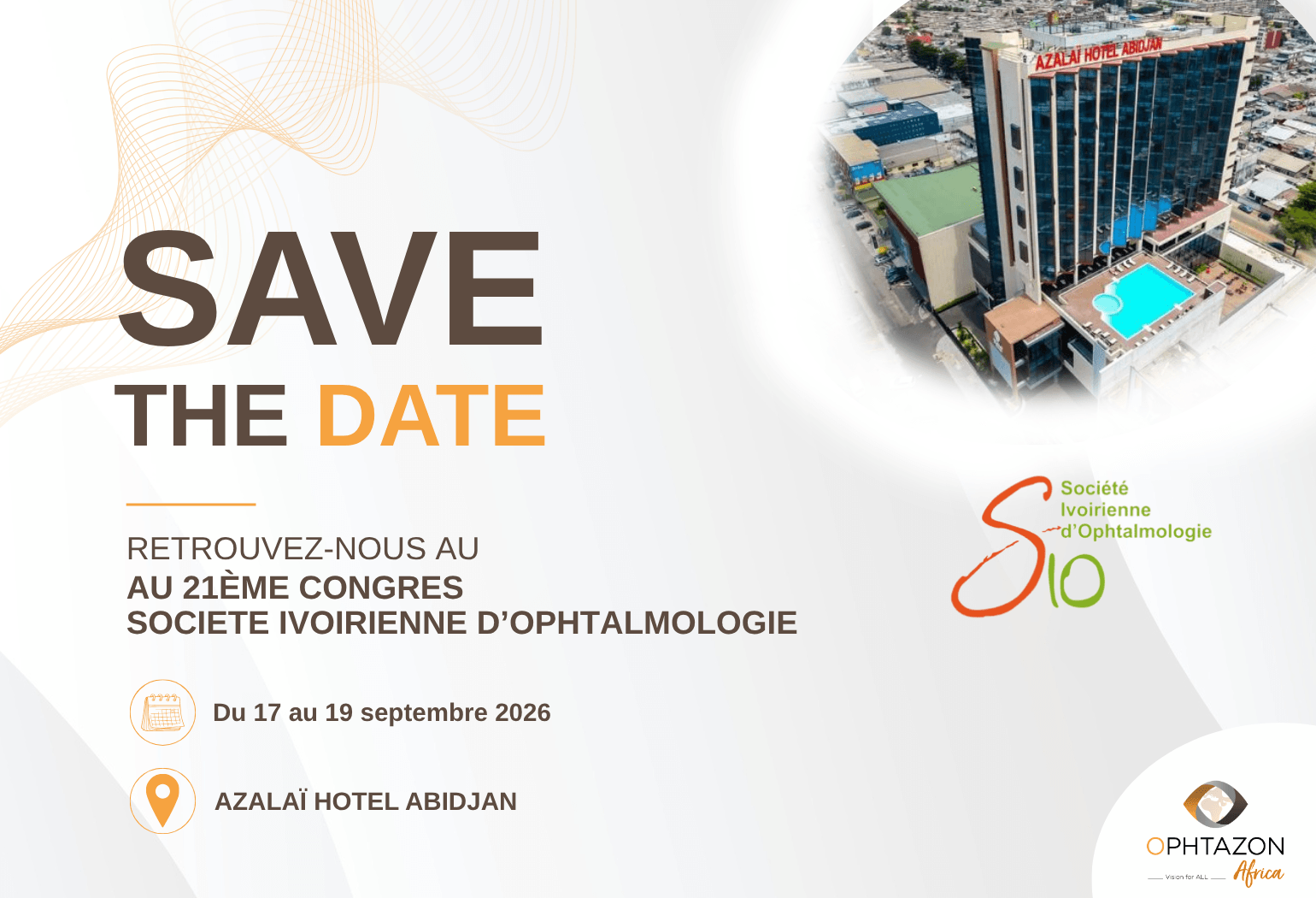 SIO 2026 : retrouvez-nous du 17 au 19 septembre au congrès de la Société Ivoirienne d'Ophtalmologie à Azalaï Hotal Abidjan
