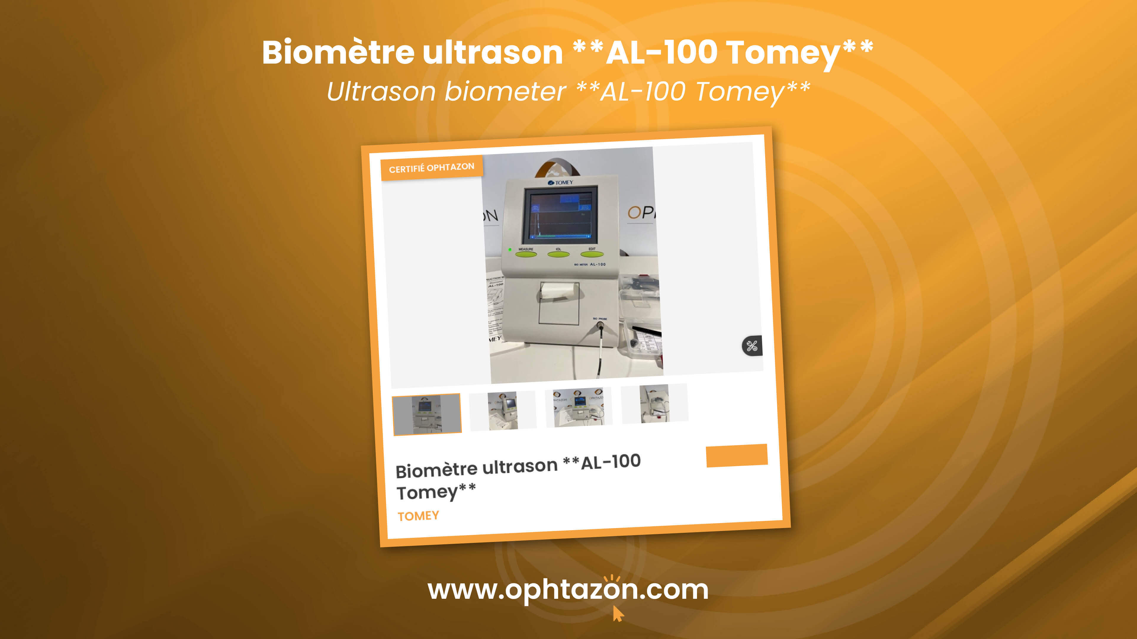 Le biomètre ultrason Tomey est disponible chez OPHTAZON